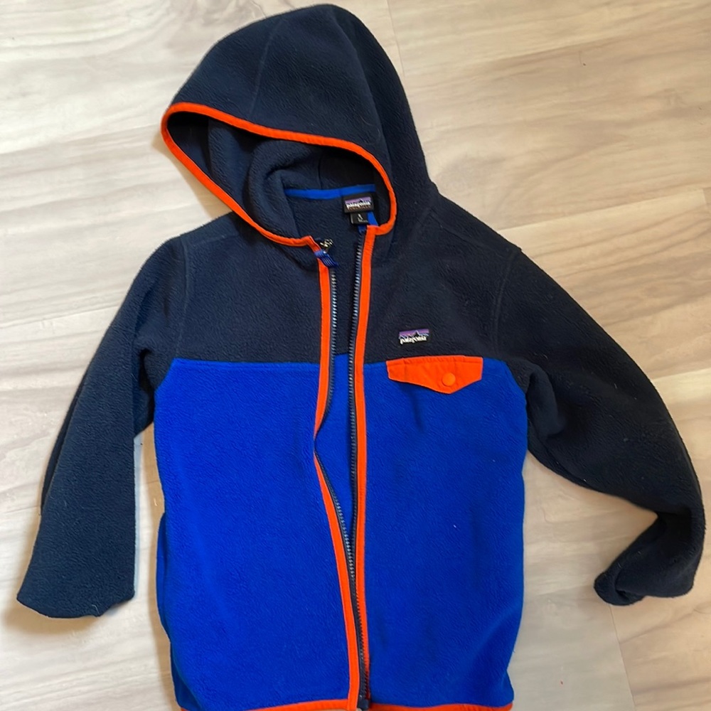 Blue and orange warm synchilla